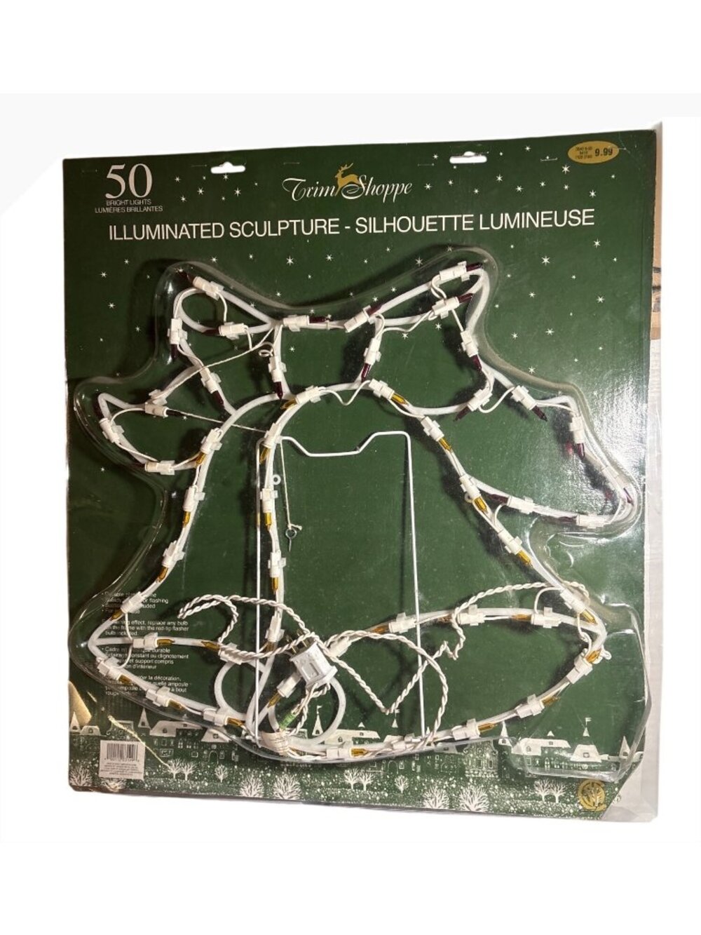Trim Shoppe Illuminated Bell Sculpture 50 Lights For Indoor Use 12 x 18" New